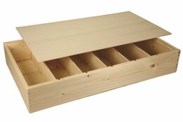 Wijnkist geschikt voor 6 flessen met schuifdeksel